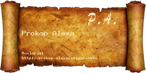 Prokop Alexa névjegykártya